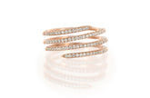 Fashionable Design Rose Gold Colour 925 Sterling Silver Ring studded with CZ